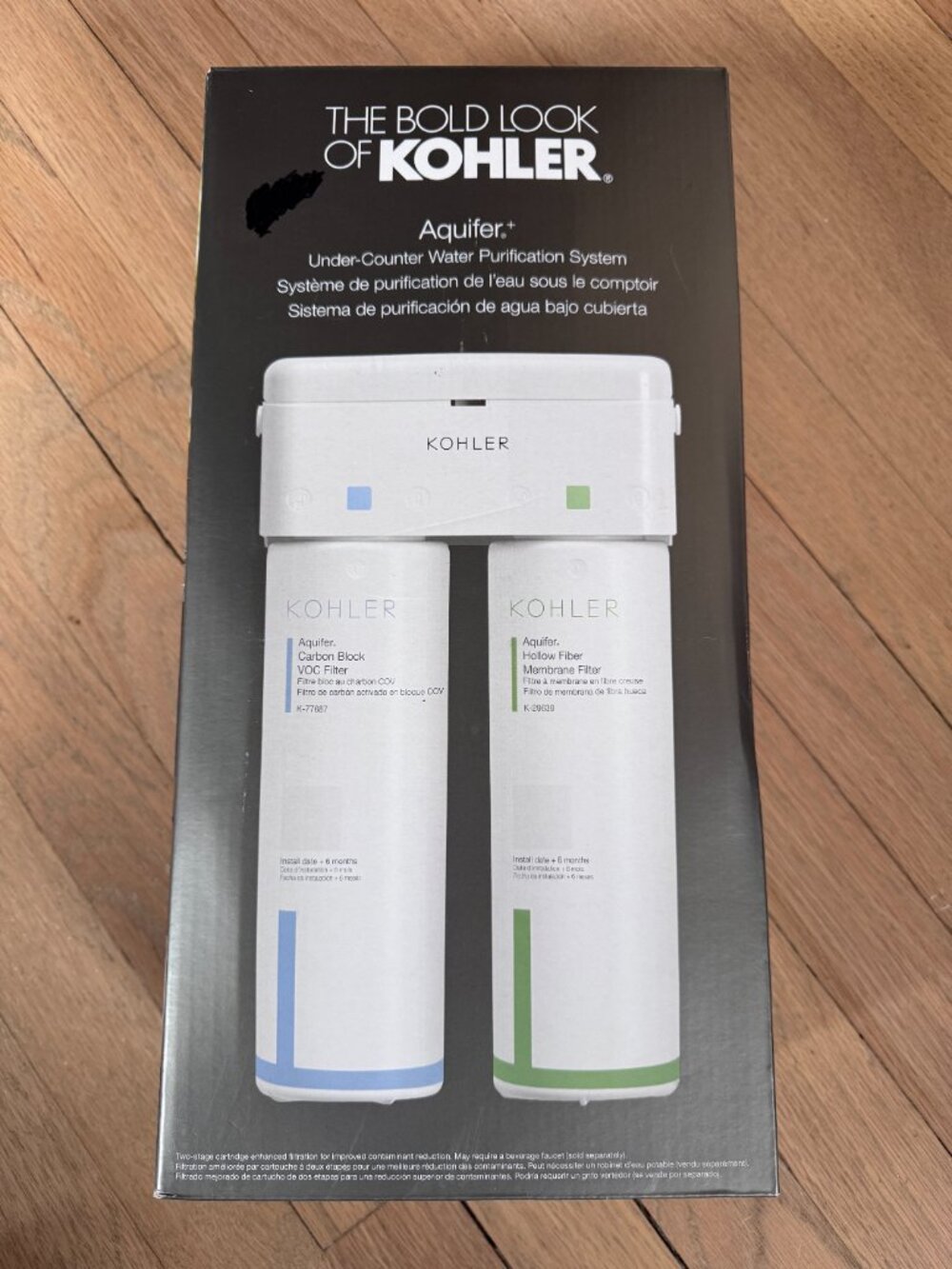 New KOHLER Aquifer®+ Two-stage water filtration system